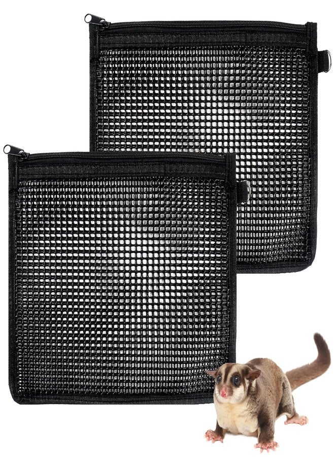 Klmnop 2 Pcs Sugar Glider Nails Trimming Pouch, Sugar Glider Bonding Pouch Mesh, Trim Bag for Ferrets Guinea Pig Rat(Black) - Image 1